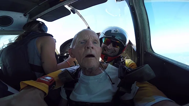 Bill Grauel skydiving on the Wildwood NJ beach to celebrate his 73rd. birthday