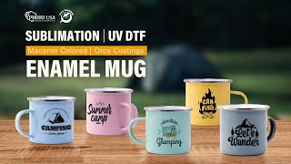 12oz. Macaron Colored Enamel Mug | Camping Mug | Orca Coatings | Sublimation | UV DTF  - Photo USA