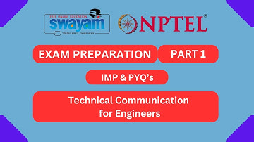 Technical Communication for Engineers Part 1 | NPTEL Exam Series 2024 | #nptel #nptel2024 #myswayam