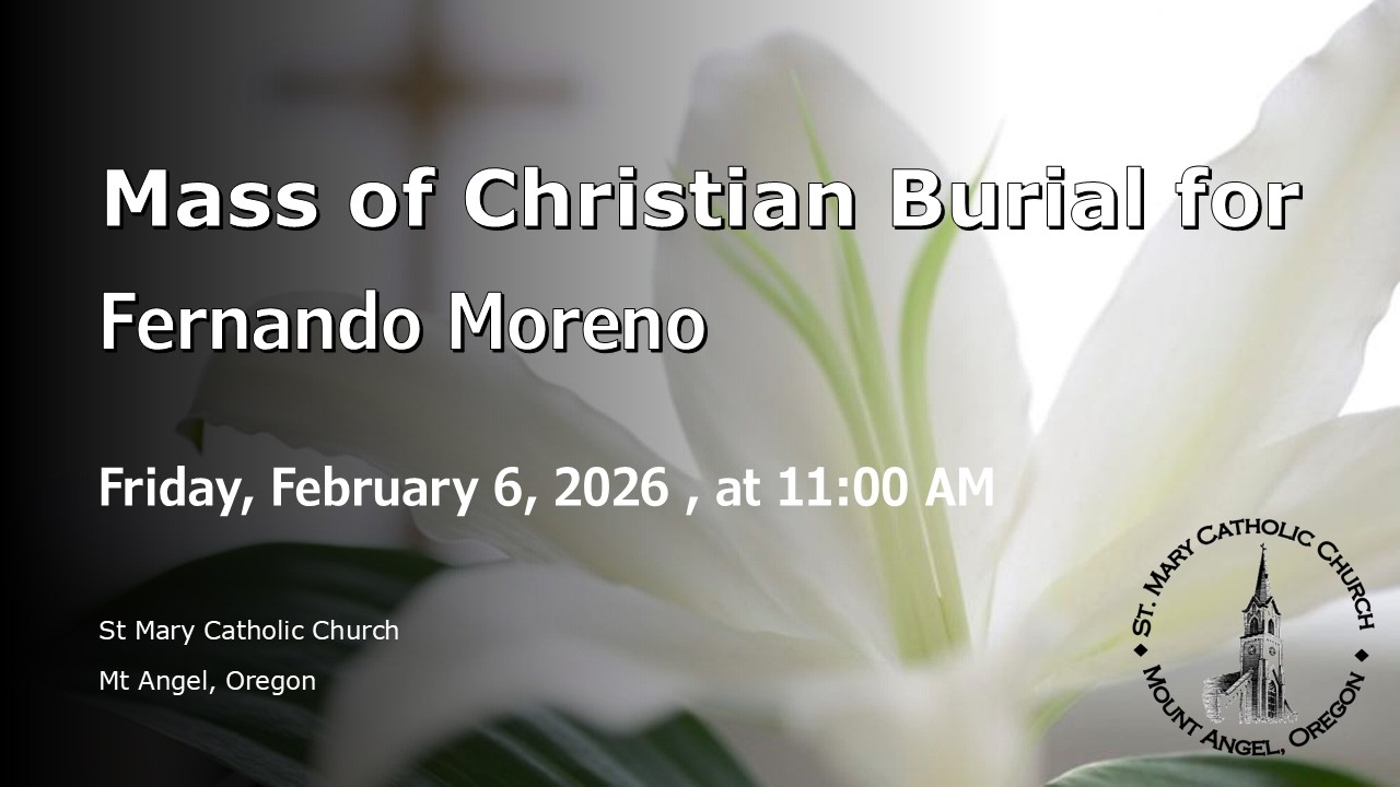 Mass of Christian Burial for Fernando Moreno, Friday, February 6, 2026 at 11:00 AM