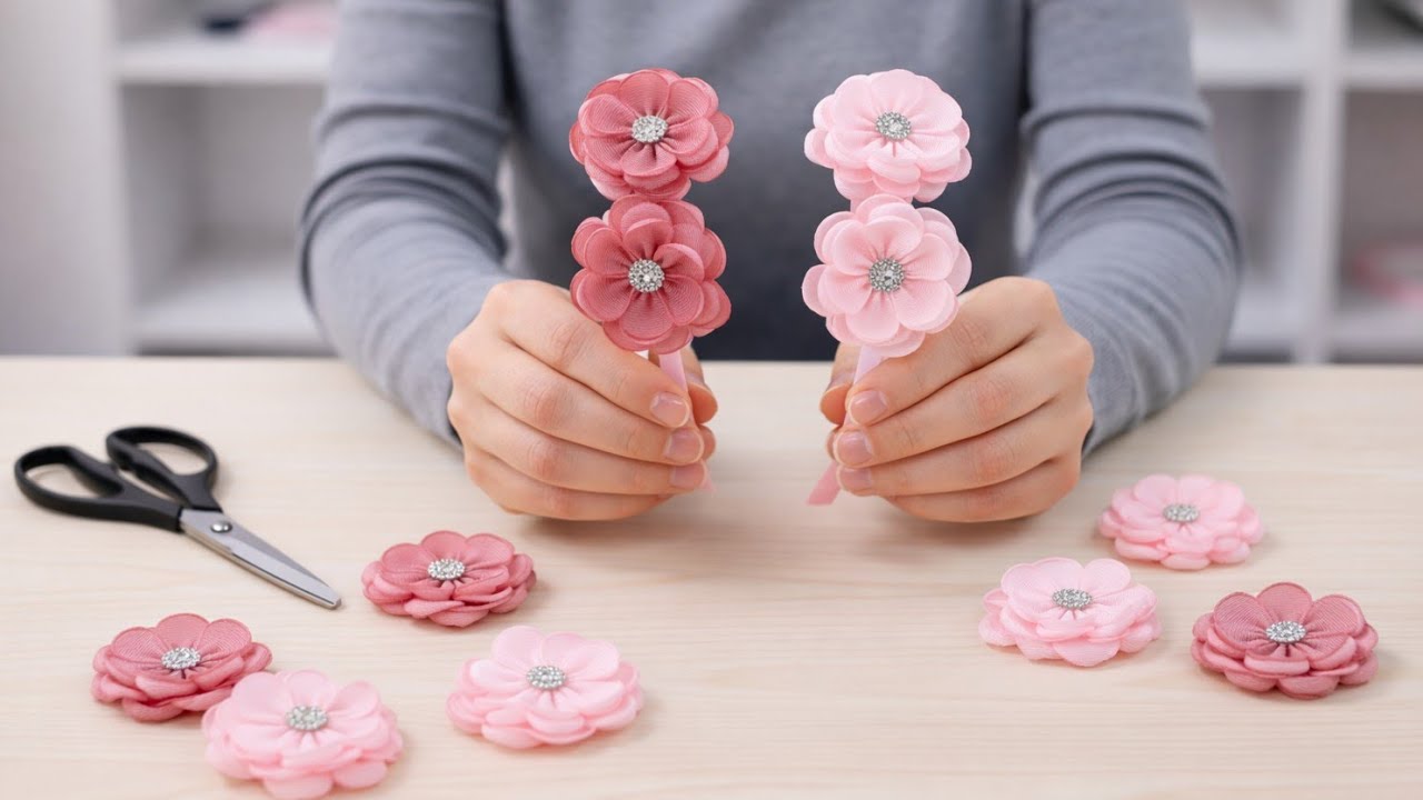 اصنعي طوق شعر أنيق لعيد 2026 🌸سهل التنفيذ ومشروع مربح من البيت 💰