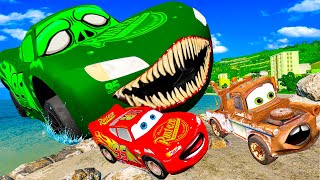 Lightning McQueen and MATER vs ZOMBIE  Pixar cars Zombie apocalypse in  BeamNG.drive screenshot 5