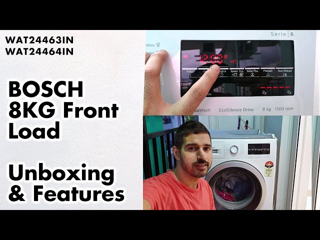 Bosch 8 Kg Serie 6 Fully Automatic Front Load Wat24463In Demo | Features |  Unboxing & Overview - Youtube