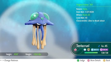 073 Tentacruel Shiny Pokemon Let