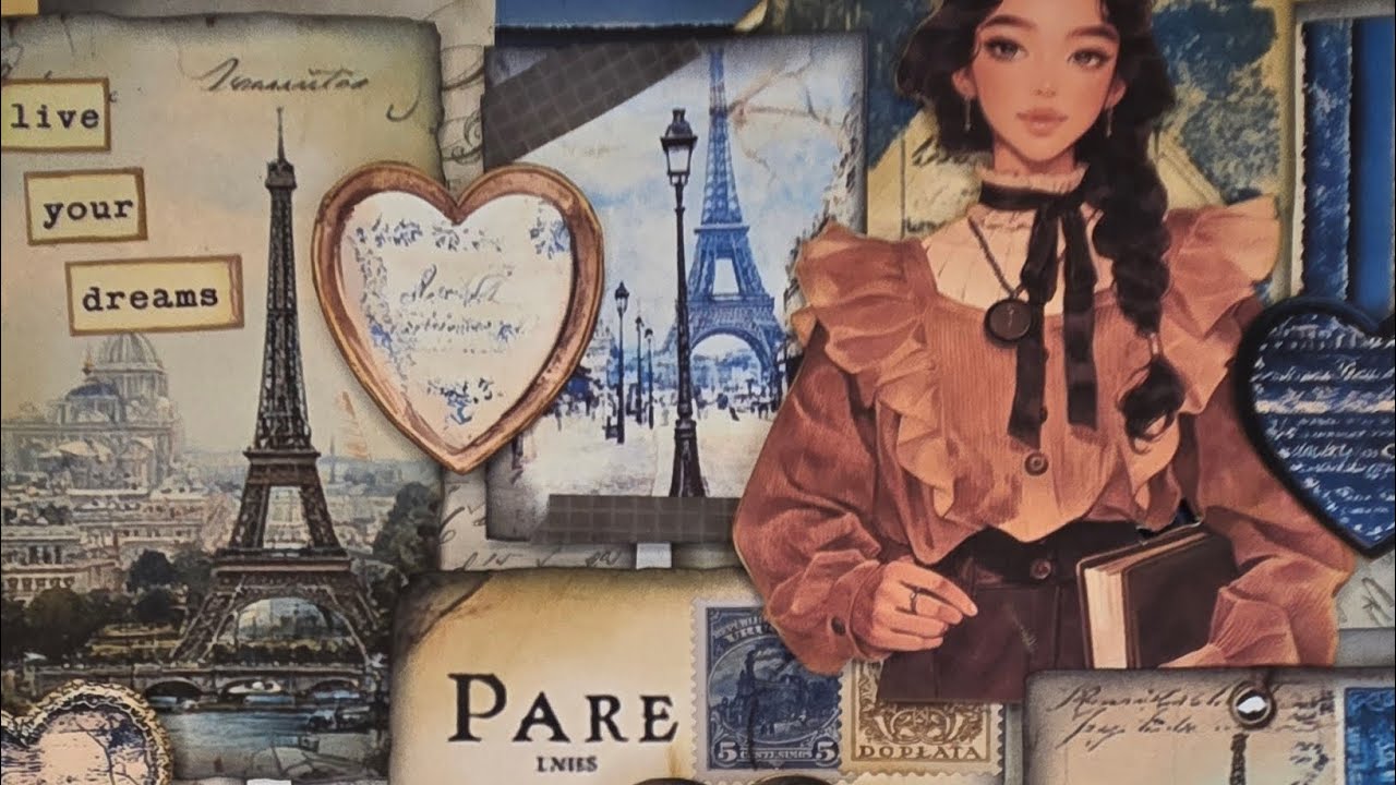 No. 48 - Paris in Blue (Full-length version) #scrapbooking #artandcraft #papercraft #asmr 