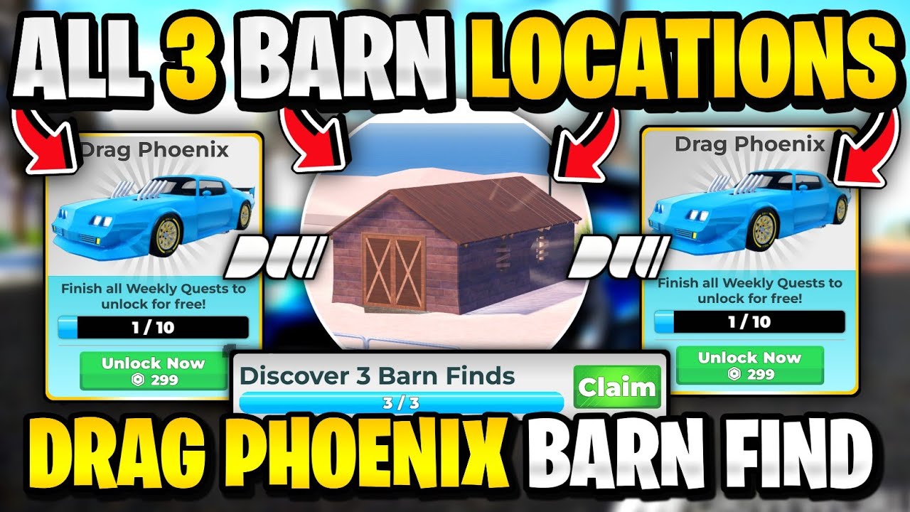 ALL 3 BARN / PARTS LOCATIONS IN DRIVE WORLD FOR DRAG PHOENIX WEEKLY QUEST! DRIVE WORLD BARN FIND