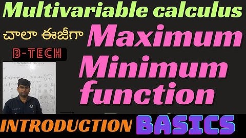 maximum and minimum|multivariable calculus|basics|introduction|btech #btech #maximum #minimum