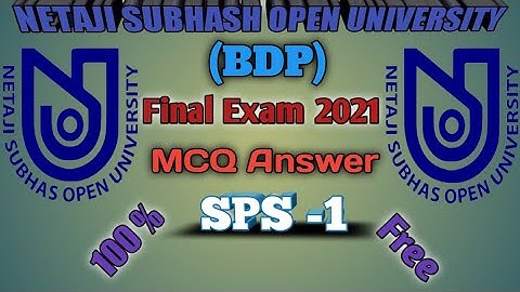 NSOU BDP Final Exam Answer 2021 SPS -1 Final Exam