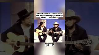 Two country legends taking the stage together #waylonjennings #hankwilliamsjr #classiccountrymusic