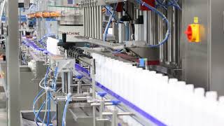 Linear type piston shampoo filling machine line