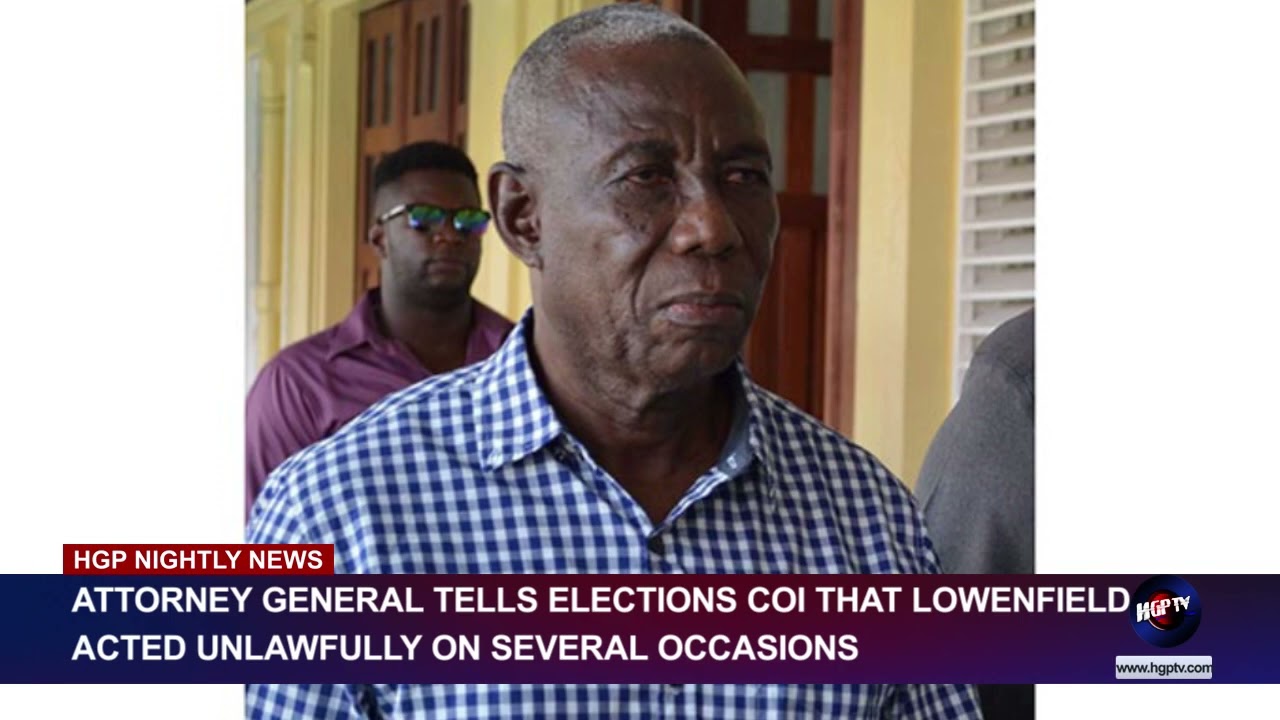 ATTORNEY GENERAL TELLS ELECTIONS COI THAT LOWENFIELD ACTED UNLAWFULLY ON SEVERAL OCCASIONS