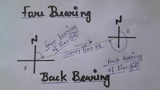 Fore Bearing and Back Bearing  in hindi # fore bearing and back bearing in Surveying # Civil engg.