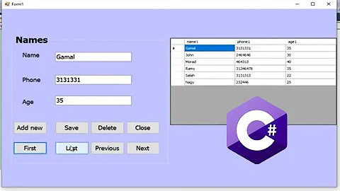 Programming C# : Connect SQL server database with Visual Studio C#  with source code