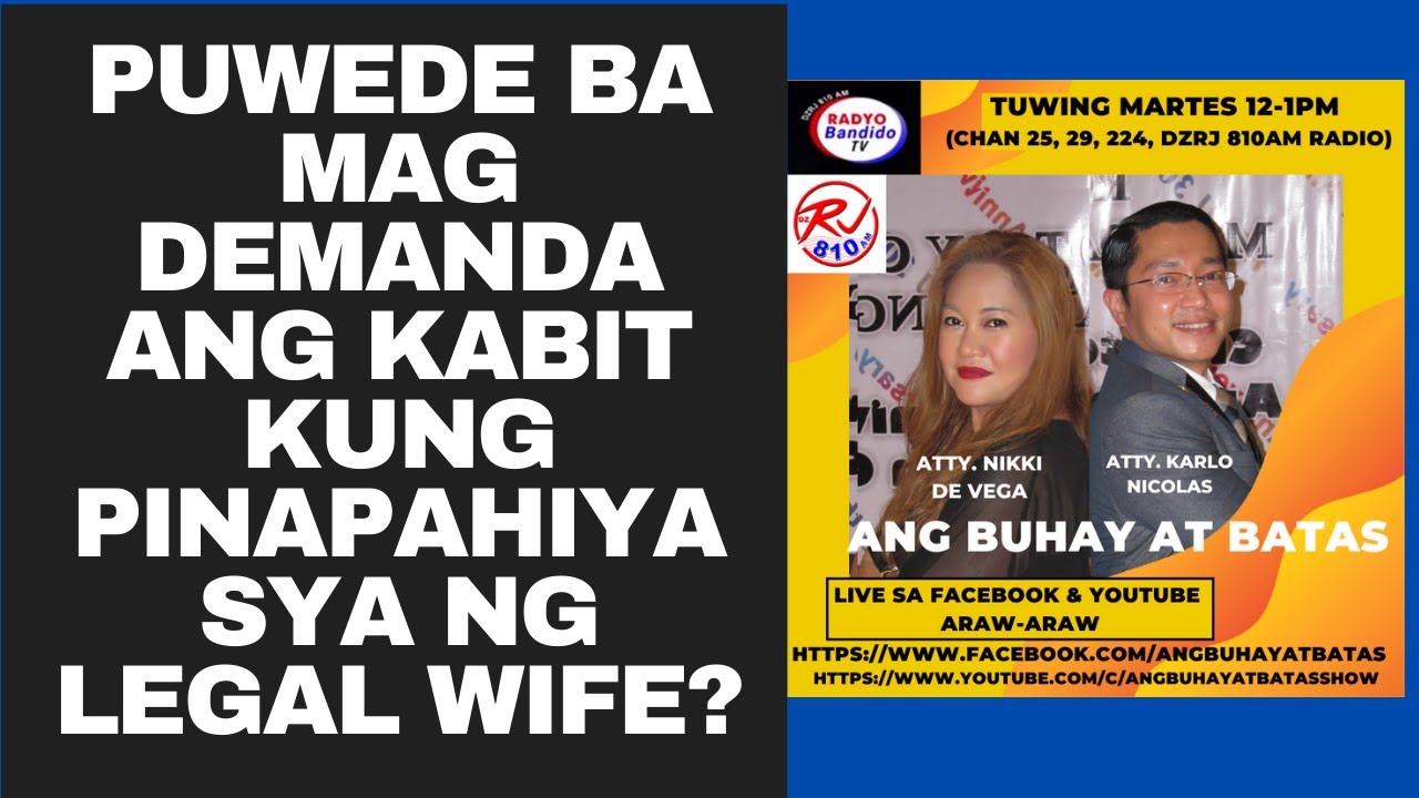 PUWEDE BA MAG DEMANDA ANG KABIT KUNG PINAPAHIYA SYA NG LEGAL WIFE?