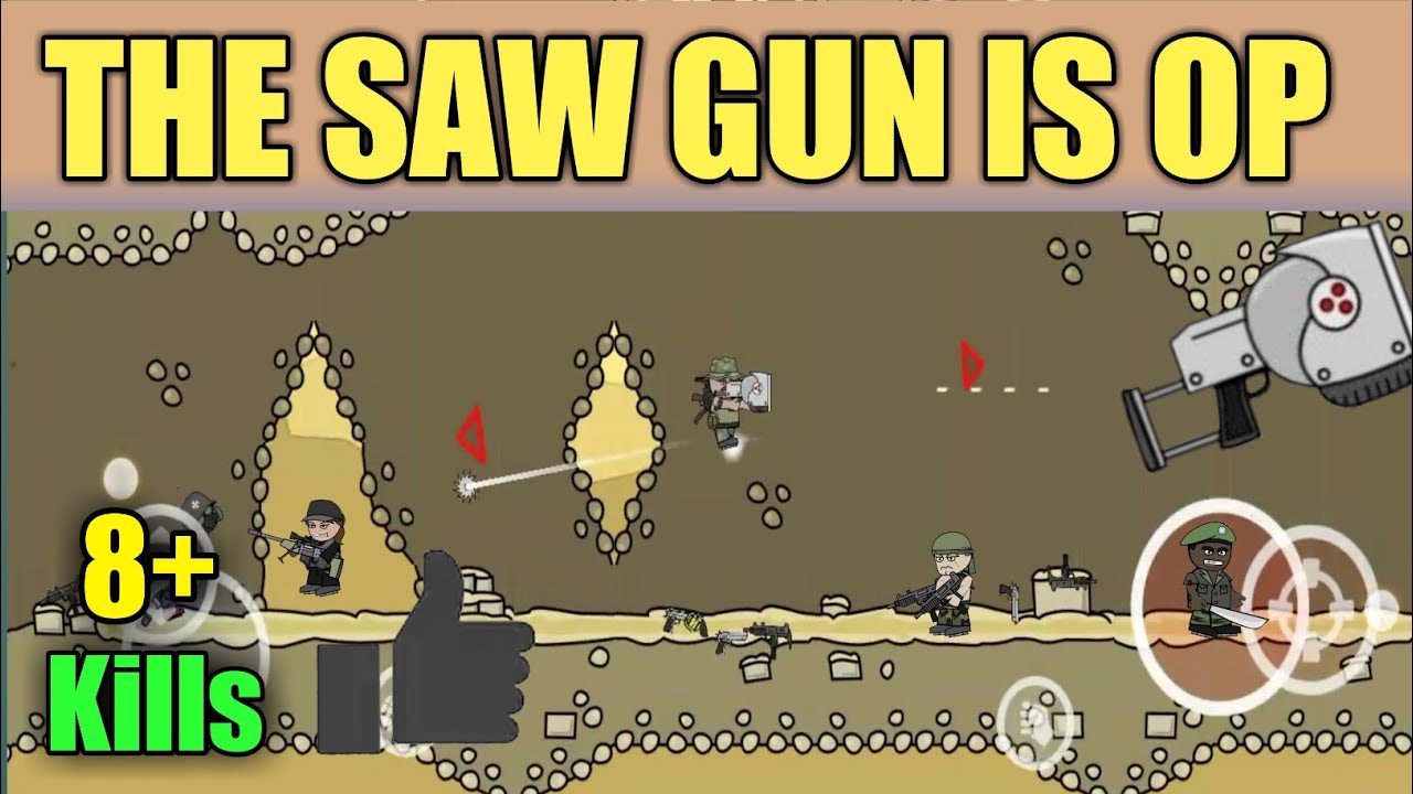 THE SAW GUN IS OP GAMEPLAY MINI MILITIA YouTube