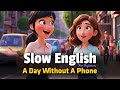 يومي بدون هاتف | تمرين استماع سهل باللغة الإنجليزية (مستوى A2)