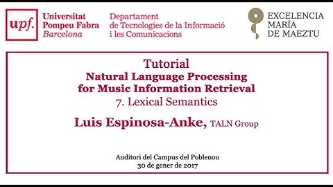 Tutorial - Natural Language Processing for Music Information Retrieval. Lexical Semantics
