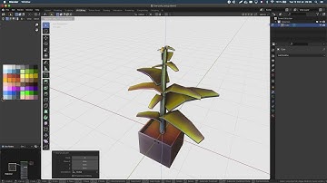 [Blender] Modelling a low-poly plant (Timelapse)