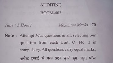 auditing| old question paper | bcom| bba| mba| mcom|