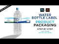 Purely Aqua Label Product Packaging Design in Illustrator/Photoshop | 3D Bottle Mockup