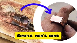 Making a simple men's ringHow to make a handmade men's ring with silver copper andgold@kimzi858