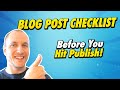 Blog Post Checklist: Do This Before Publishing!