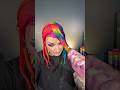 RAINBOW PINWHEEL HAIR 🌈🖤 #dyeingmyhair #hairdyetransformation #rainbowhair #rainbowhaircolor