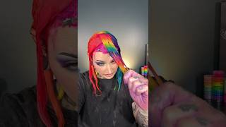 RAINBOW PINWHEEL HAIR 🌈🖤 #dyeingmyhair #hairdyetransformation #rainbowhair #rainbowhaircolor