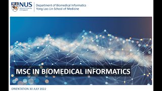 MSc in Biomedical Informatics Orientation 2022