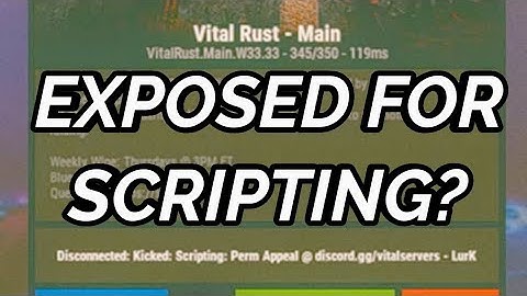 EXPOSED FOR SCRIPTING? BANNED FROM VITAL