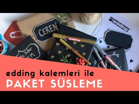 edding kalemleri ile yılbaşı paketleri süsledik!