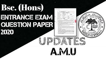 Amu Bsc Hons entrance exam paper 2020 | Aligarh Muslim University entrance question paper.