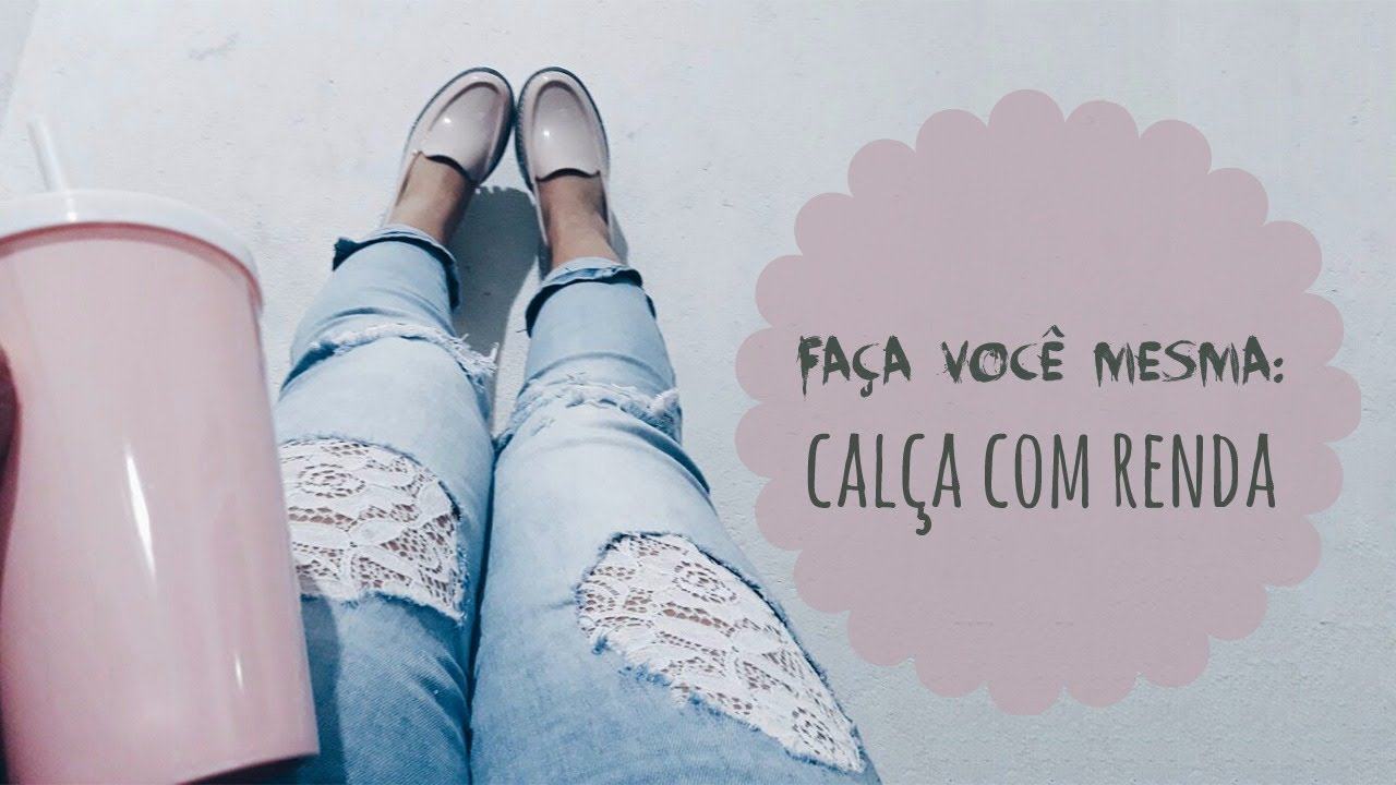 calça com renda na perna