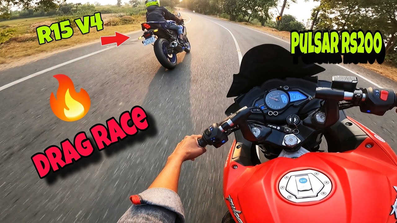 Pulsar R200 Racing Pulsar Rs200 Bs6 Vs R15 Bs6 || 🔥 Drag Racing - YouTube
