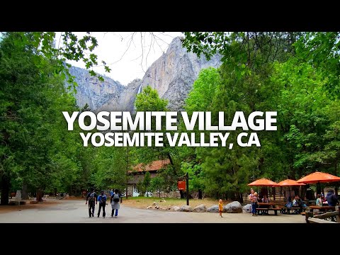 Exploring Yosemite Village in Yosemite Valley, California USA Walking Tour