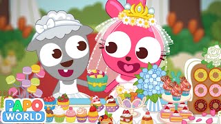 Pretend play house game for kids to plan a fun wedding party in Papo Town screenshot 5