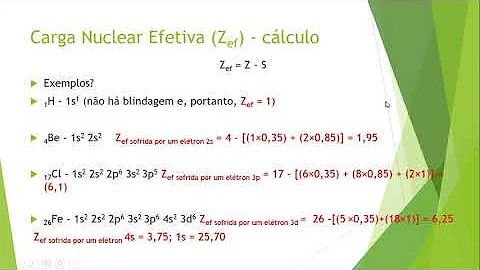 Como se calcula a carga nuclear efetiva?