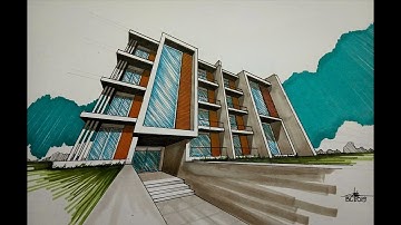 3 POINT PERSPECTIVE DRAWING TIMELAPSE VIDEO