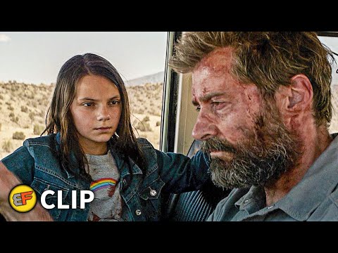 Logan & Laura - Driving To North Dakota Scene | Logan (2017) Movie Clip HD 4K