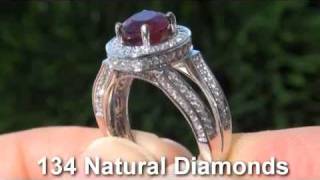 Celebrity GIA UNHEATED & UNTREATED Ruby & Diamond Ring Solid 14K STUNNING Net Worth