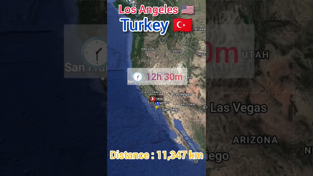 Los Angeles to Istanbul flight Route ✈️ || United States 🇺🇲 to Turkey 🇹🇷 ||
