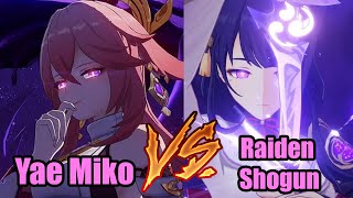 Genshin | Yae Miko vs Raiden Shogun Meta Comparison Abyss 2.5 Speedrun