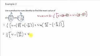 Trigonometry - Finding Exact Value Using Product to Sum Identities Example 2