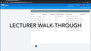 Lecturer and External Examiner Demo