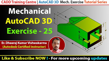 AutoCAD 3D Mechanical Exercise - 25: Master Advanced Design Techniques!  #AutoCAD #3D #AutoCADMaster