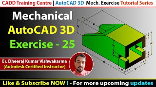 AutoCAD 3D Mechanical Exercise - 25: Master Advanced Design Techniques! #AutoCAD #3D #AutoCADMaster
