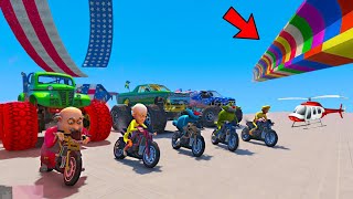 Motu Patalu Vs Oggy SUPER Bike MEGA RAMP JUMP CHALLENGE in GTA 5