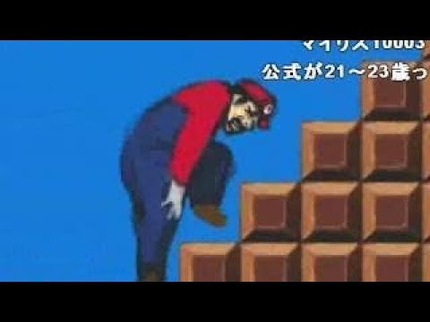 (コメ付き)膝の悪いマリオがひたすら階段を上がる動画
