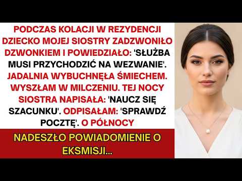 Na kolacji w dworze dzieciak siostry zadzwonił dzwonem i rzekł „Służba musi przyjść na wezwanie