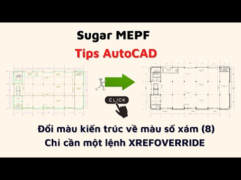 AutoCAD 2020 - Đổi màu kiến trúc về màu số xám (8) | Chỉ cần một lệnh XREFOVERRIDE | Sugar MEPF